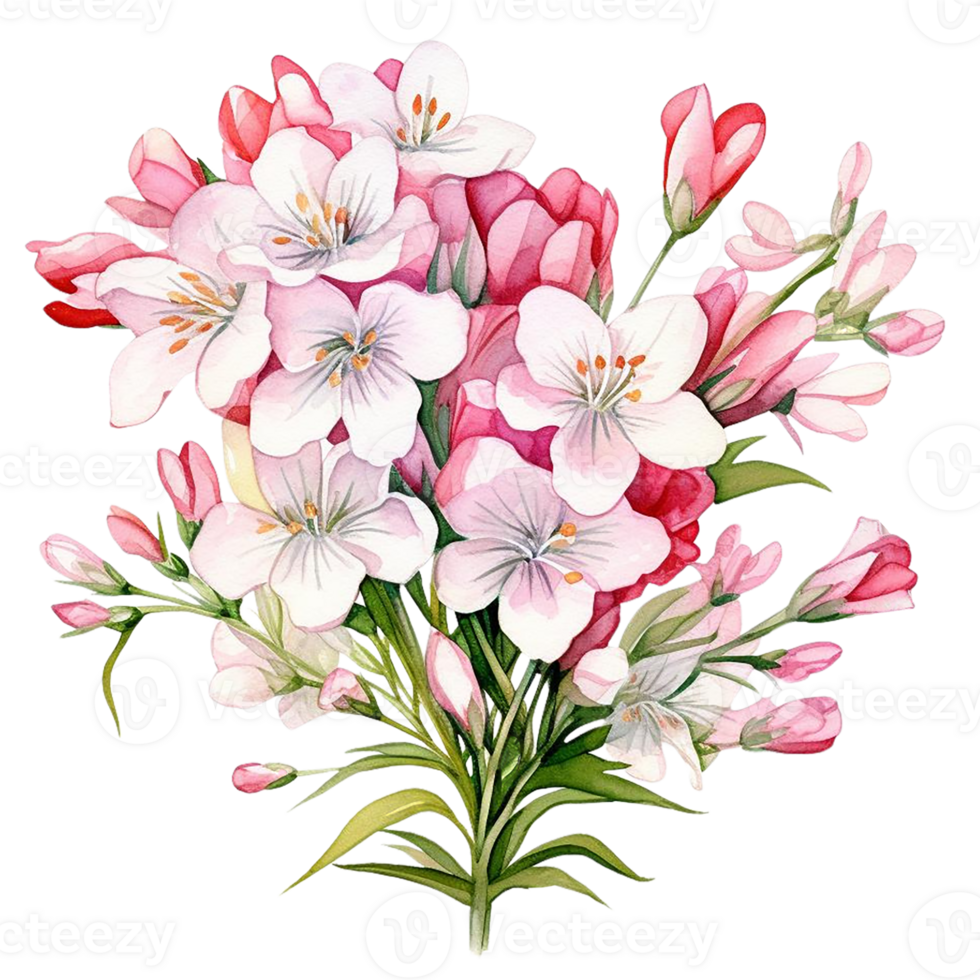 Beautiful flower watercolor isolate transparent background. png