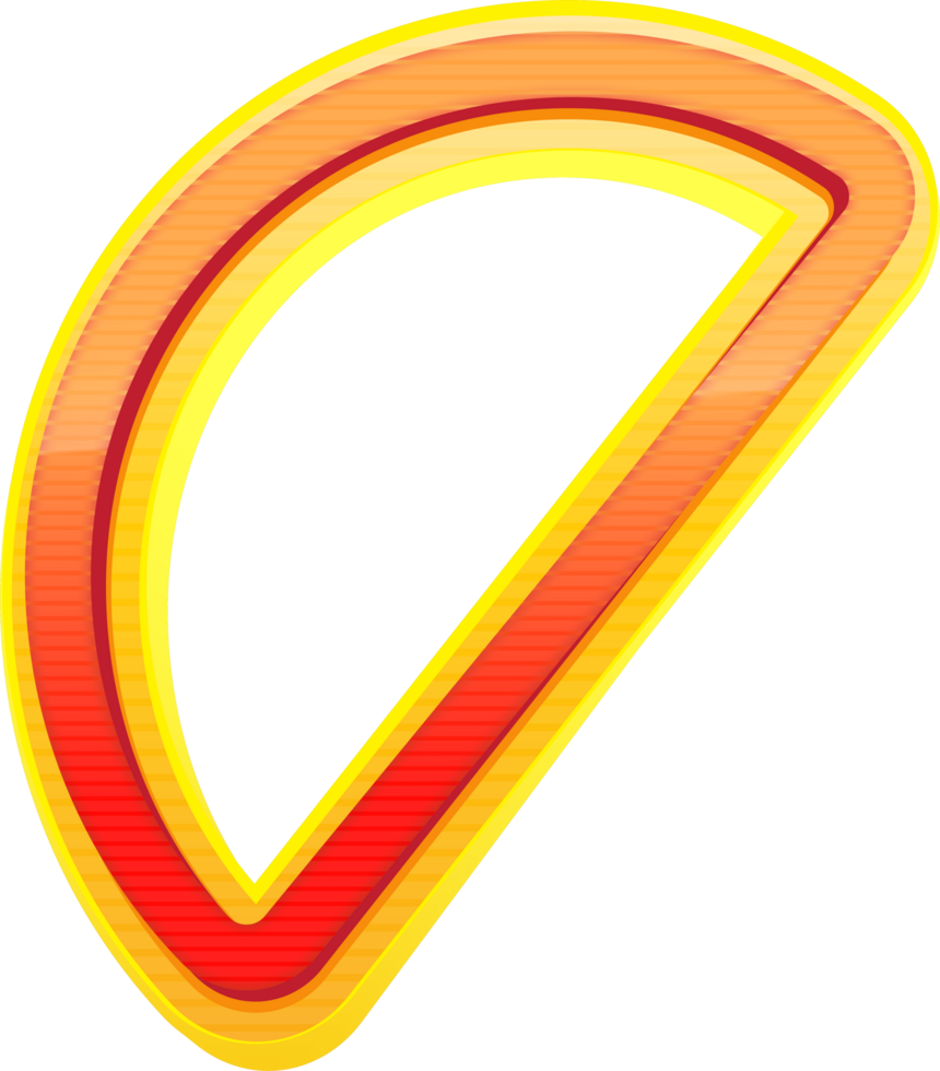 Semicircle 3D Shape Y2K style png