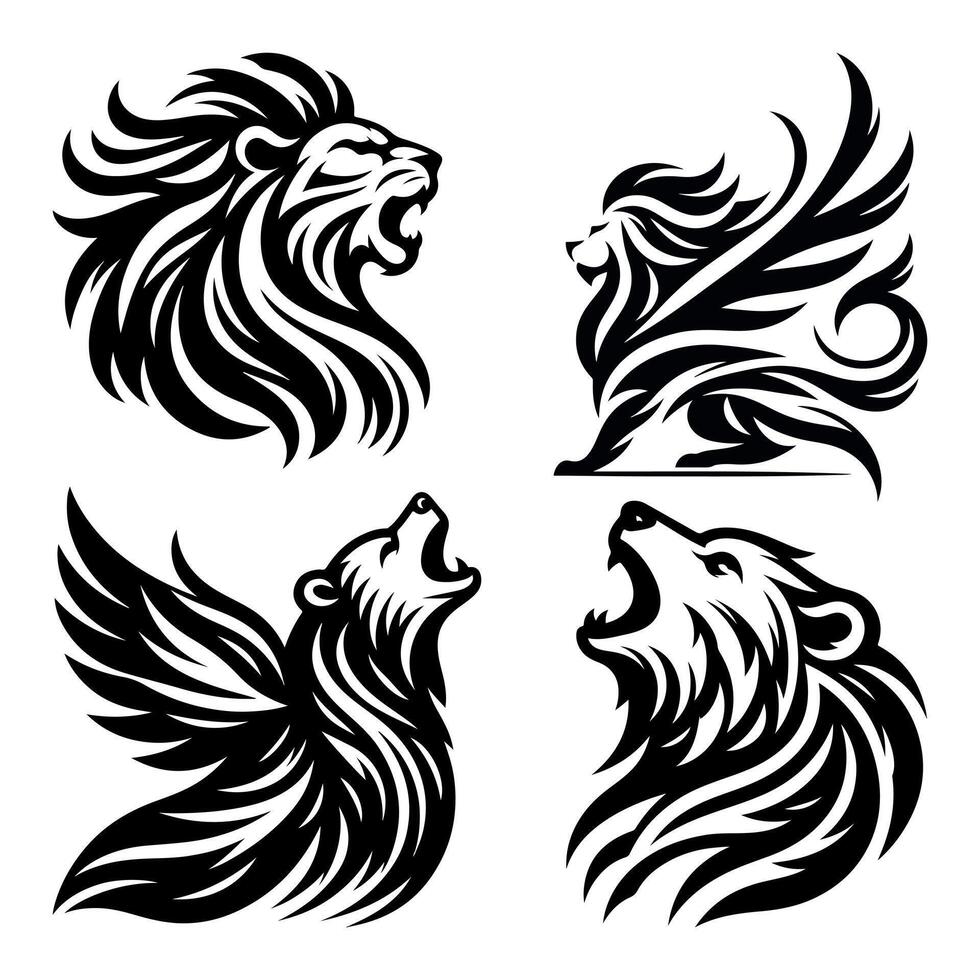 The hunter is hunting black silhouette vector