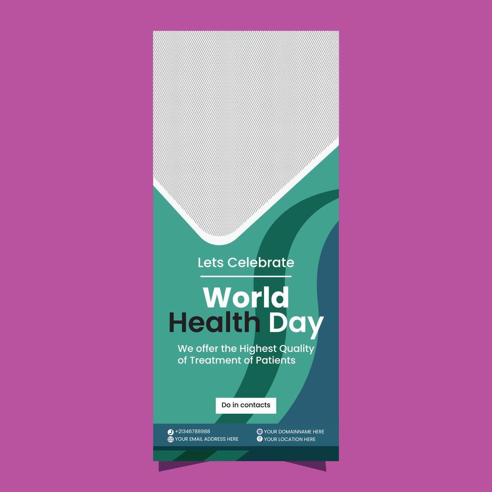 Professional Doctor Medical Roll Up Banner Template Design vector