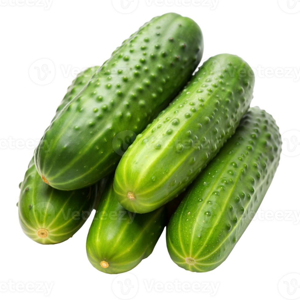 Fresh Green Cucumbers Isolated on Transparent Background png