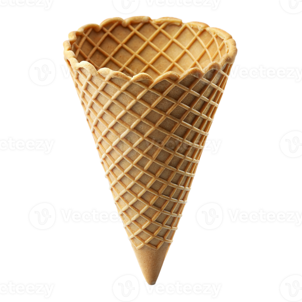Empty Waffle Cone Isolated on transparent Background png