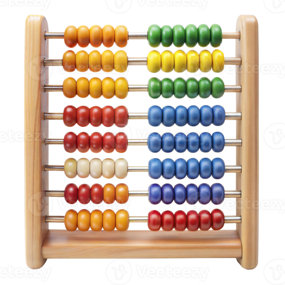 Colorful Wooden Abacus With Beads for Math Education png