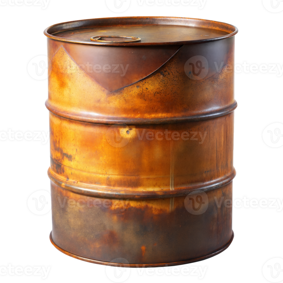 Rusty Metal Barrel Isolated on Transparent Background png