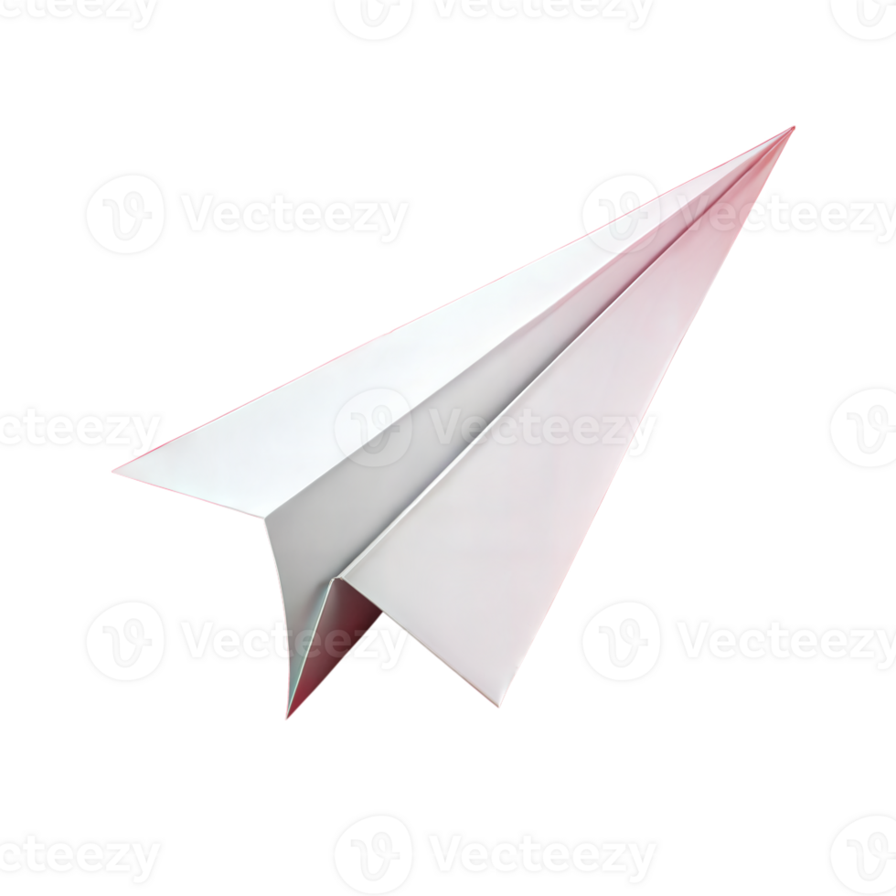 White Paper Airplane on Transparent Background png