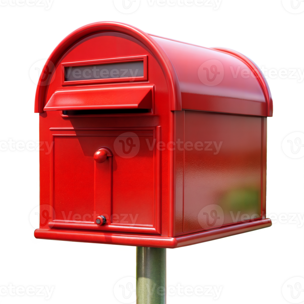 Red Mailbox on Post png