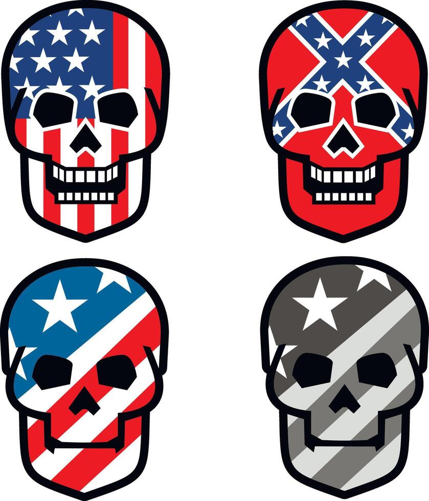 skull and flag of USA, grunge.vintage design t-shirts vector