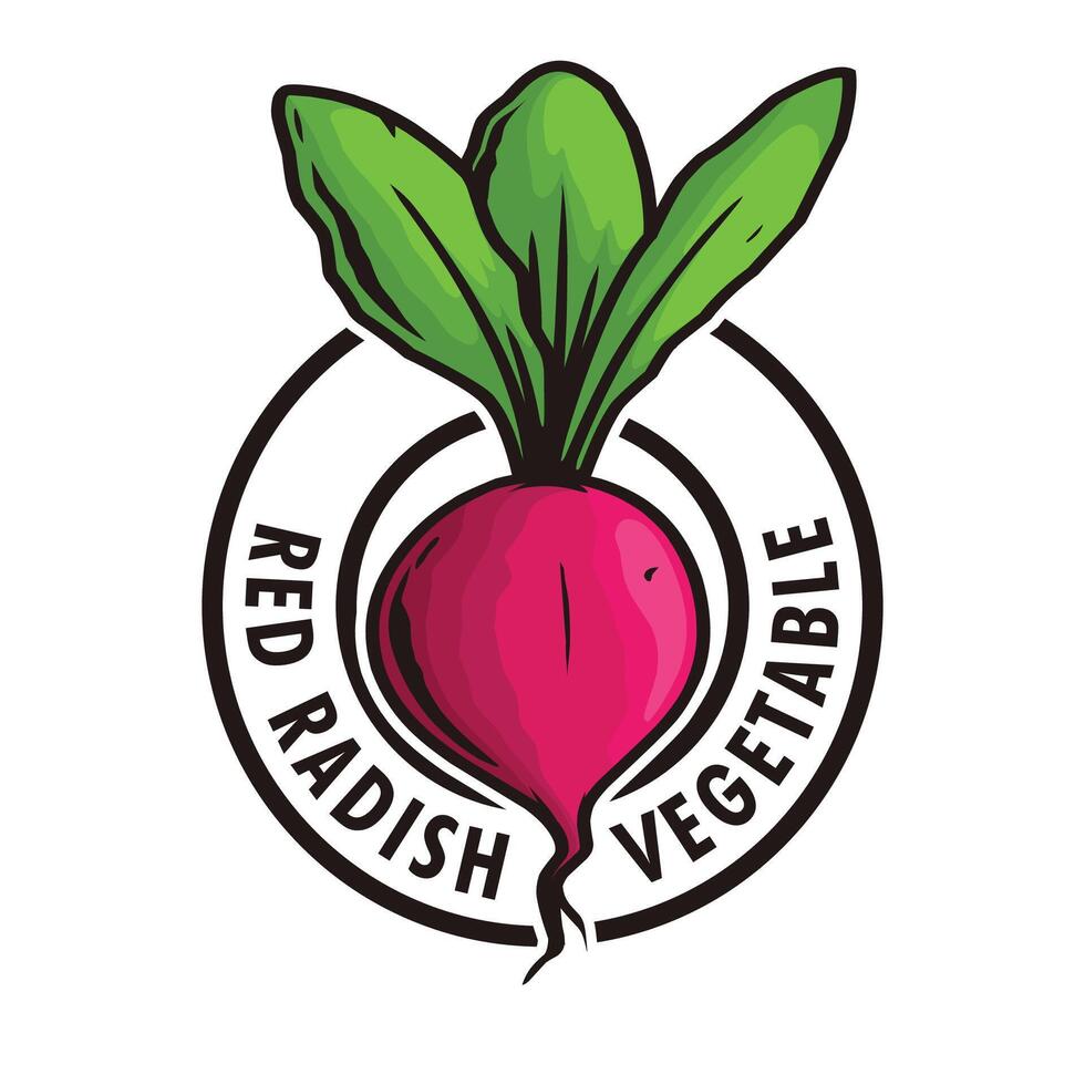 Red Radish Vegetable Logo Design vector