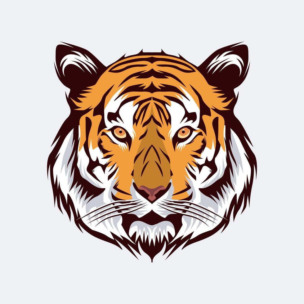 Tiger Face , Tiger Head Illustration Mascot Design vector