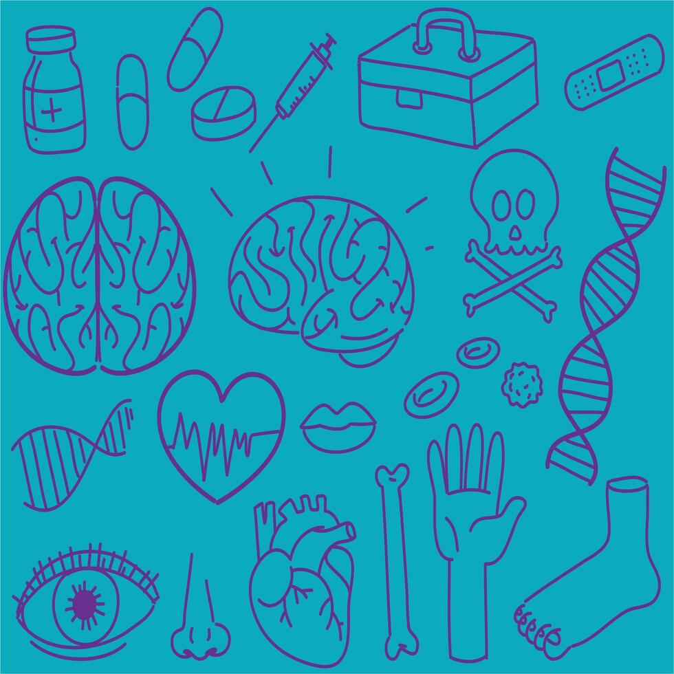 icons illustration vectors doodles elements of science