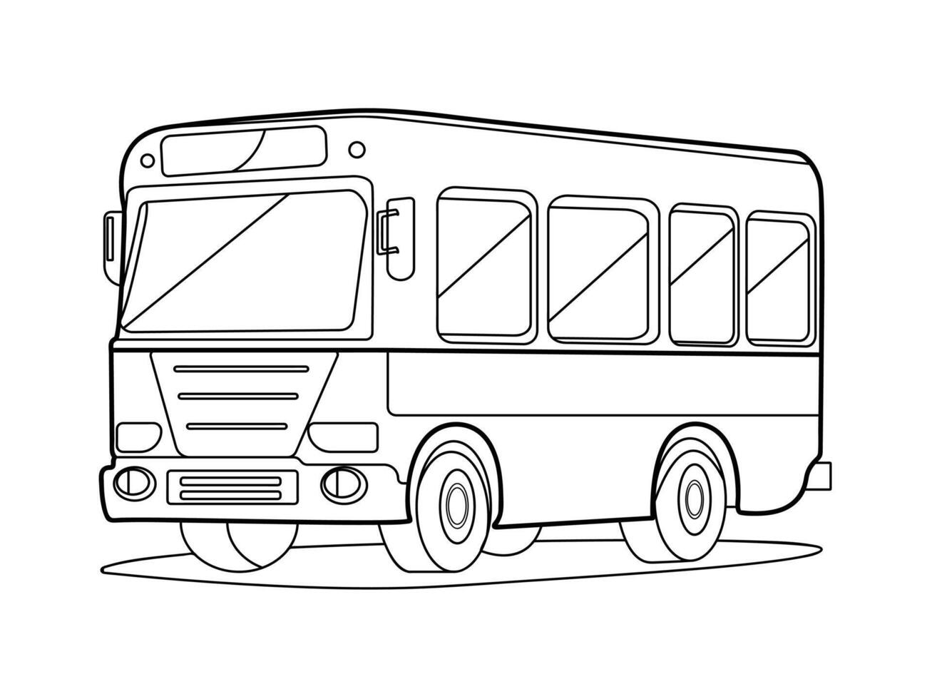 bus drawing outline vector