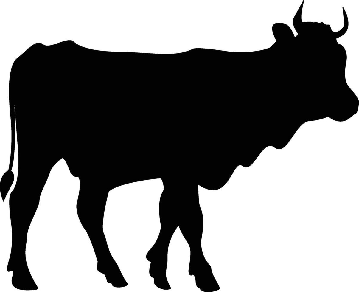 silhouette cow calves vector