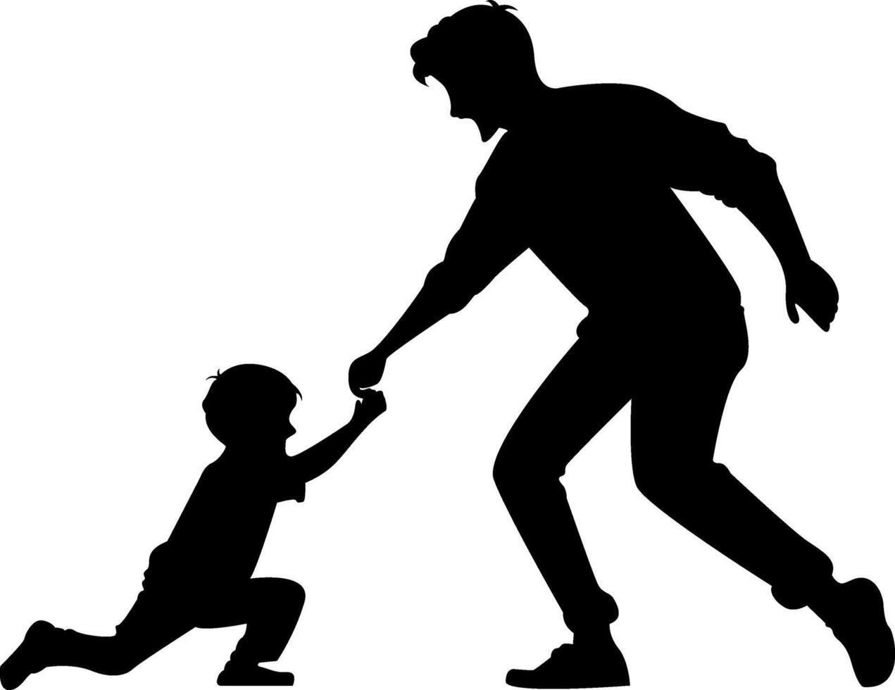 father son playing together vector