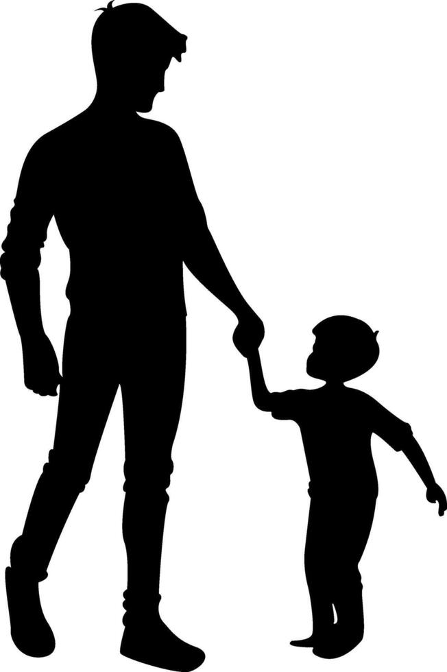 father son playing together vector