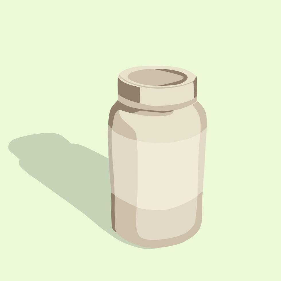 Pill container isolated illustration. vector
