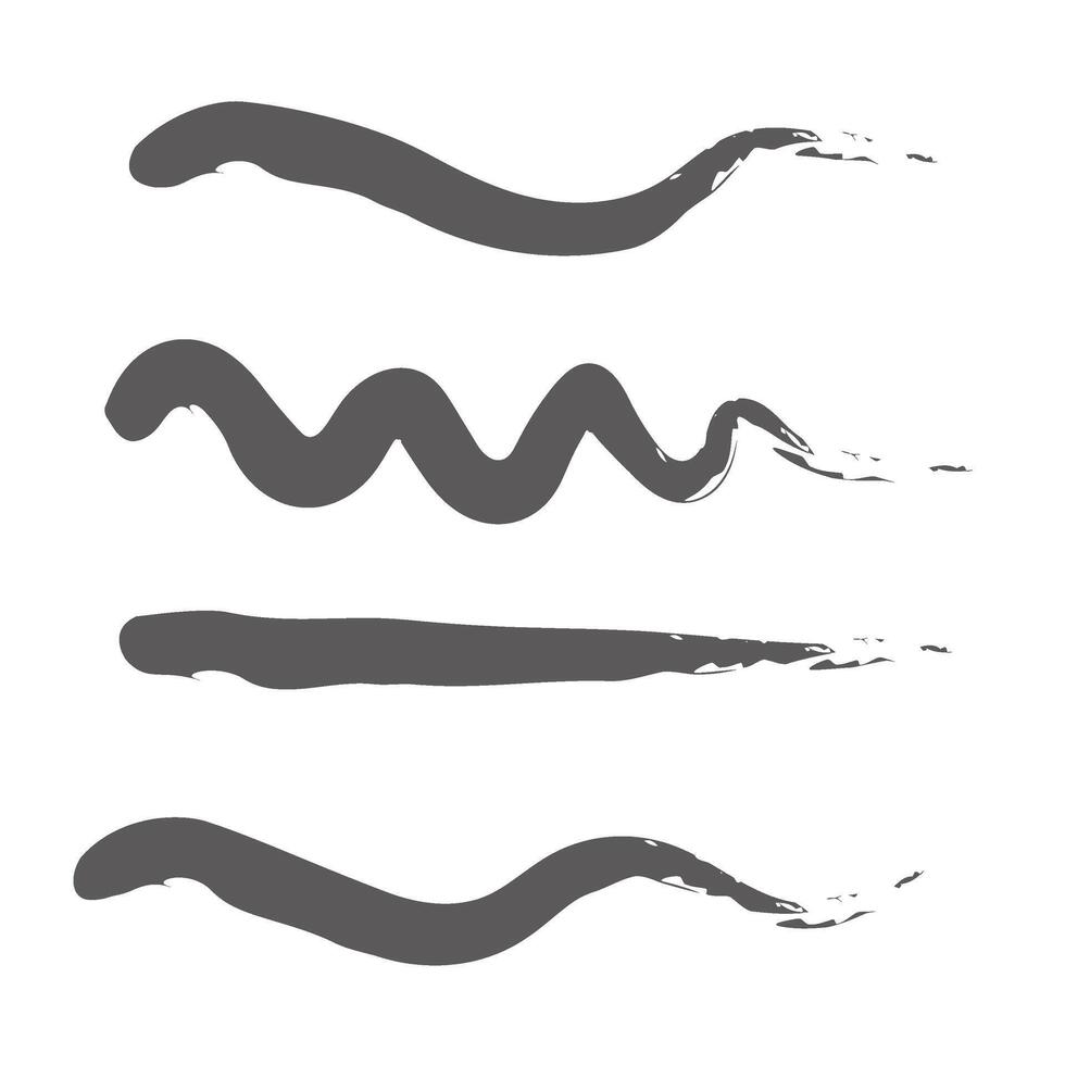 Brush hand drawn underlines set collection. vector