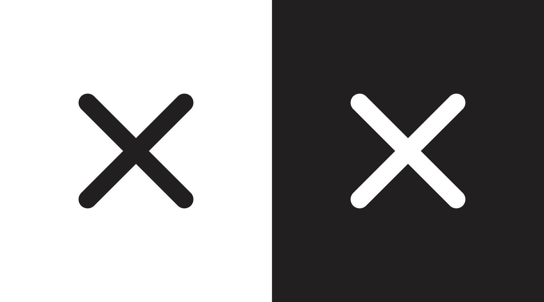 Cross Icon. Cancel icon. Close icon black and white . vector