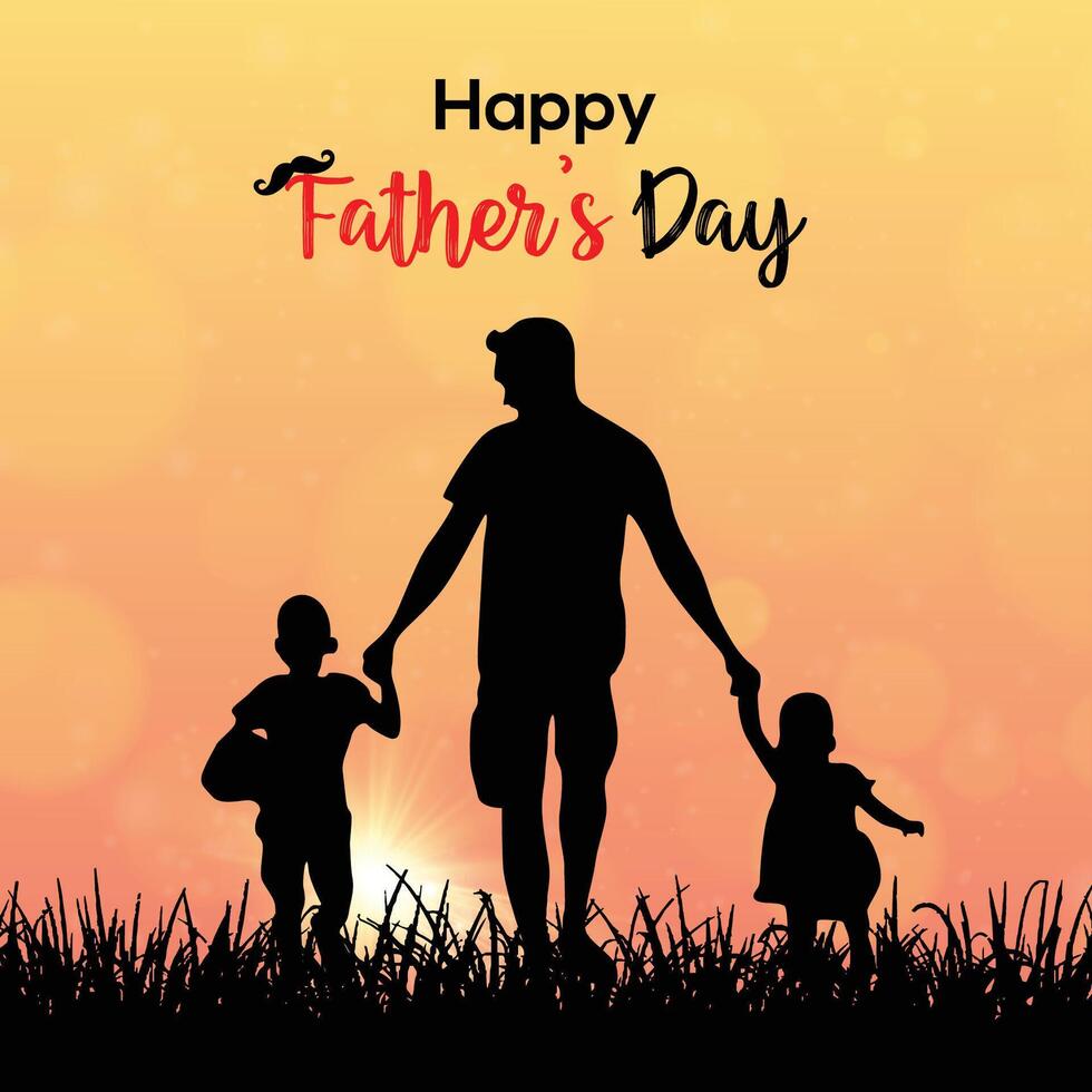 Happy Father's Day Social Media Design vector