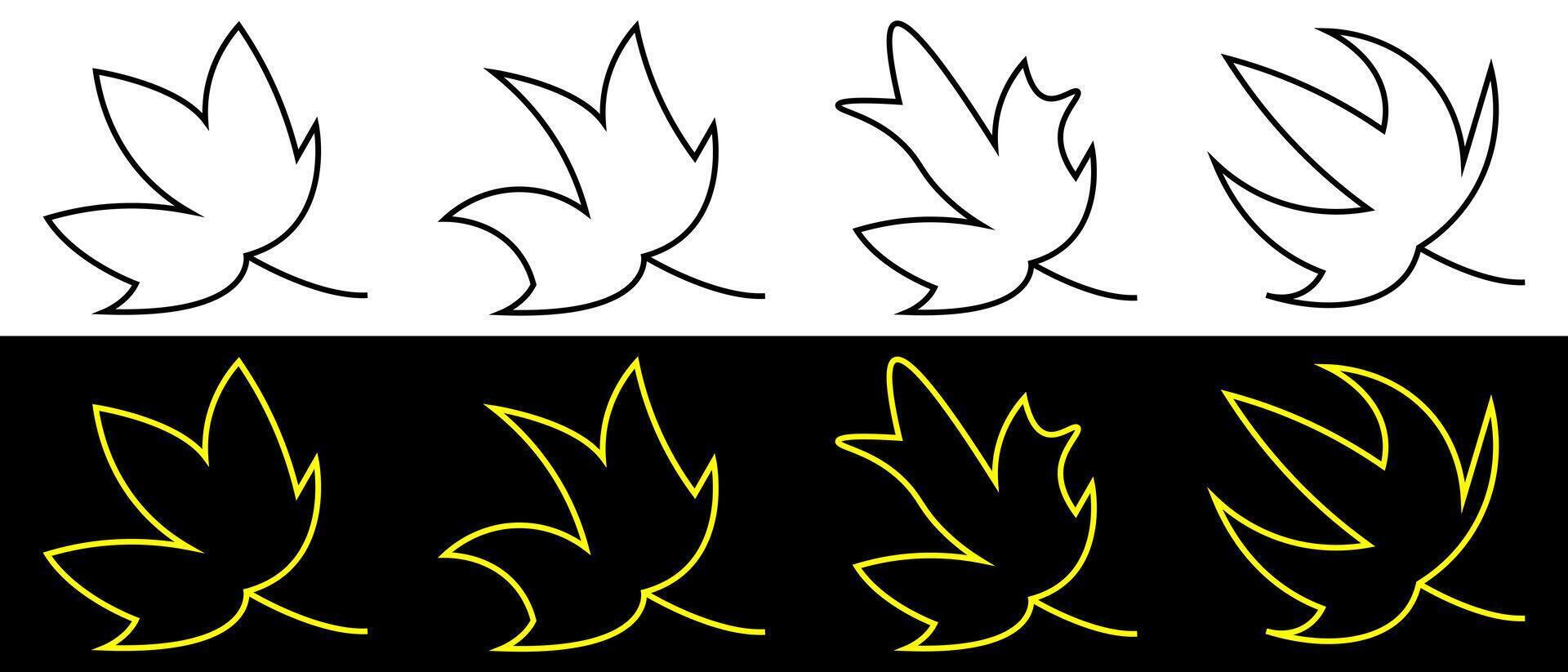 Simple leaf line icon illustration. Leaf icons. vector