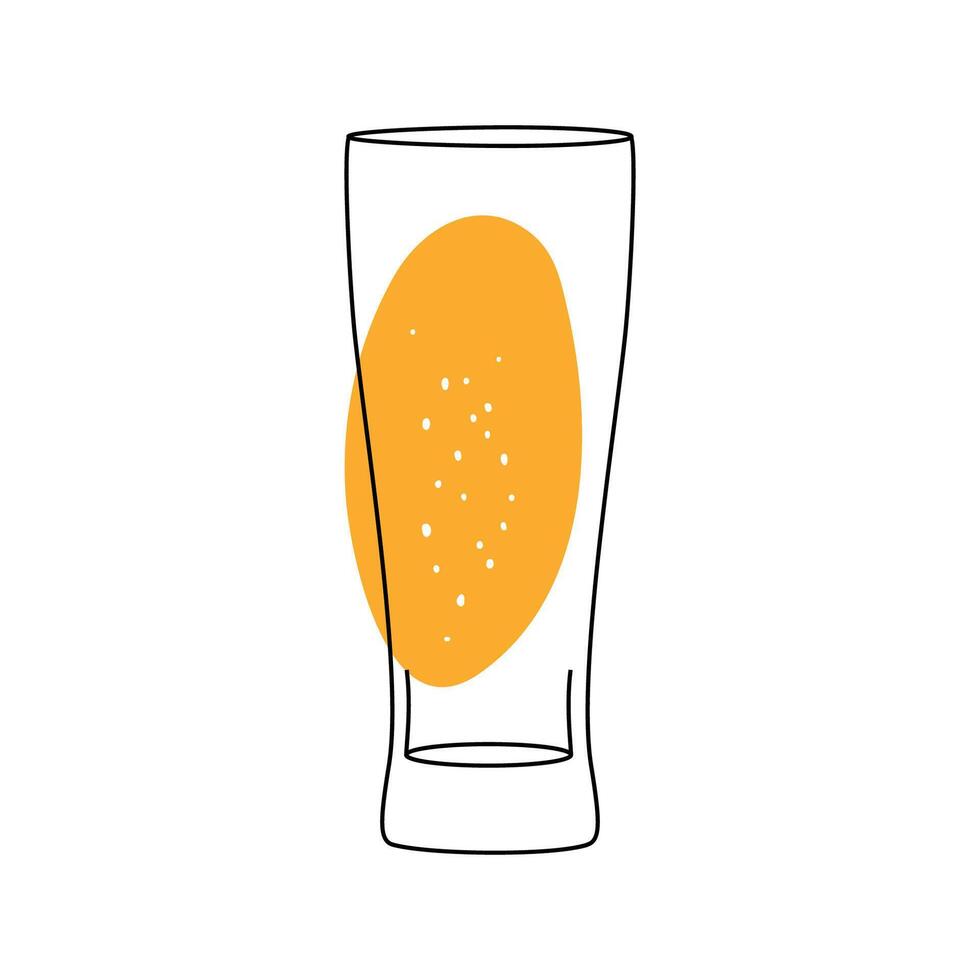 glass of beer with froth on white background vector