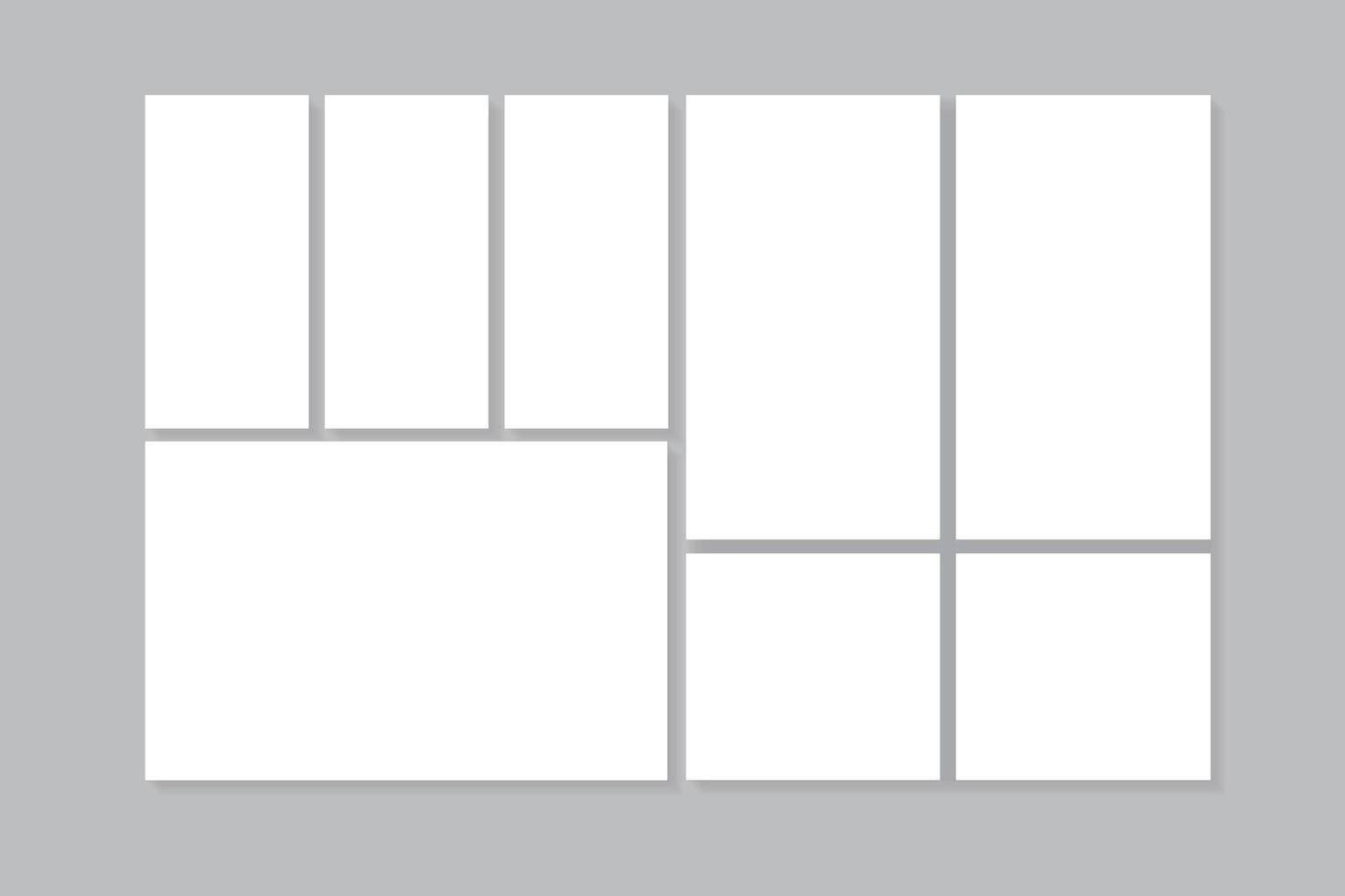 Moodboard grid Photo collage layout vector