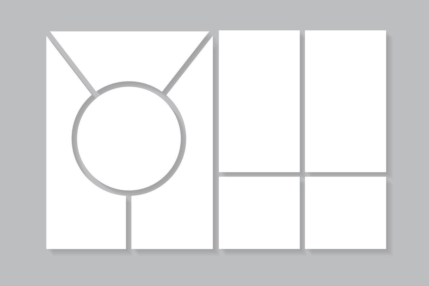Moodboard album layout Photo collage grid vector