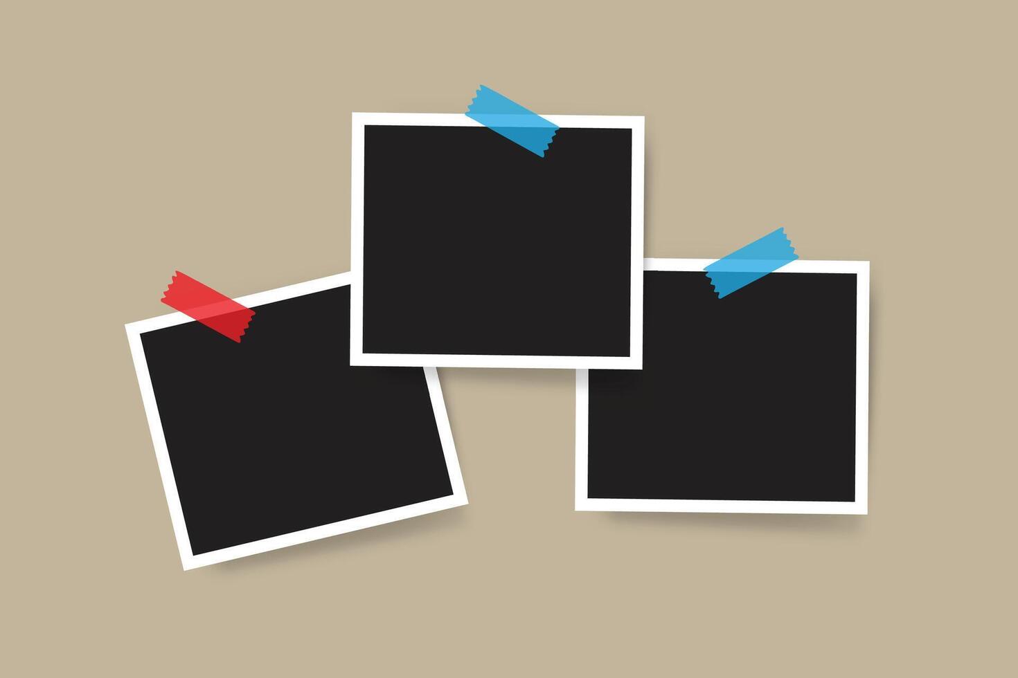 collage photo frame template vector