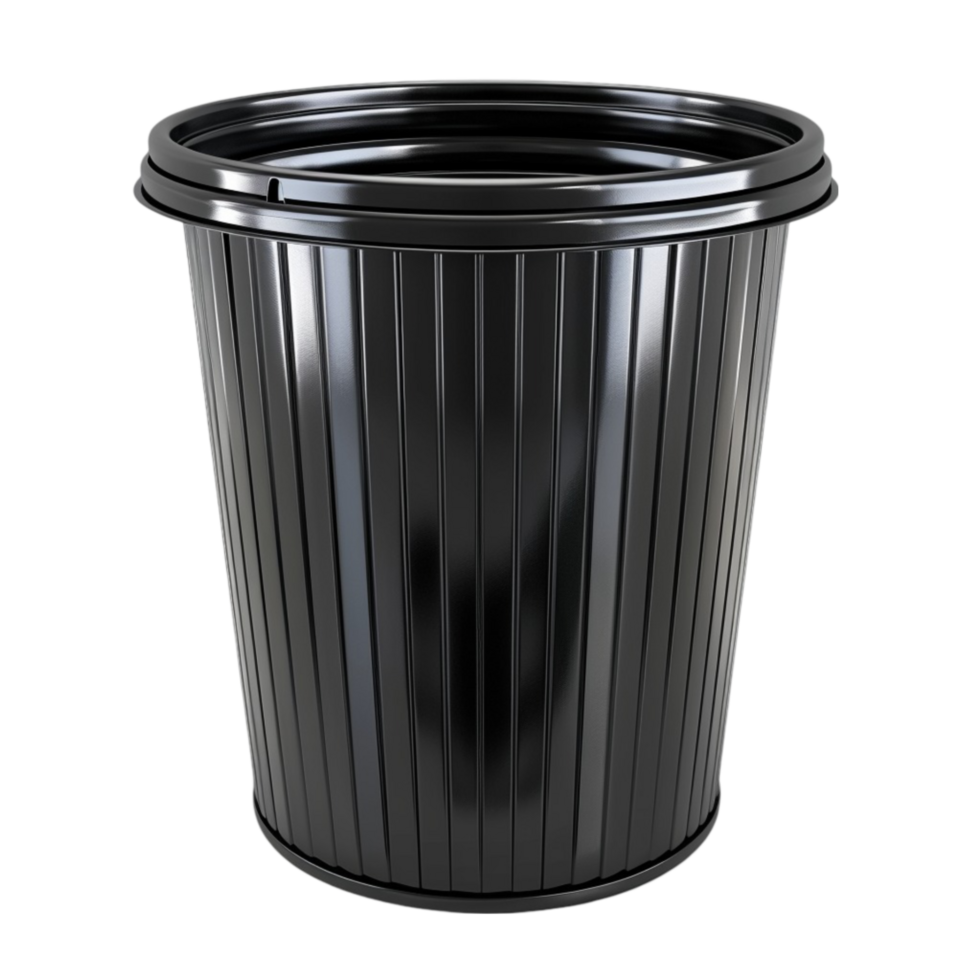 Black Trash can on a transparent background png