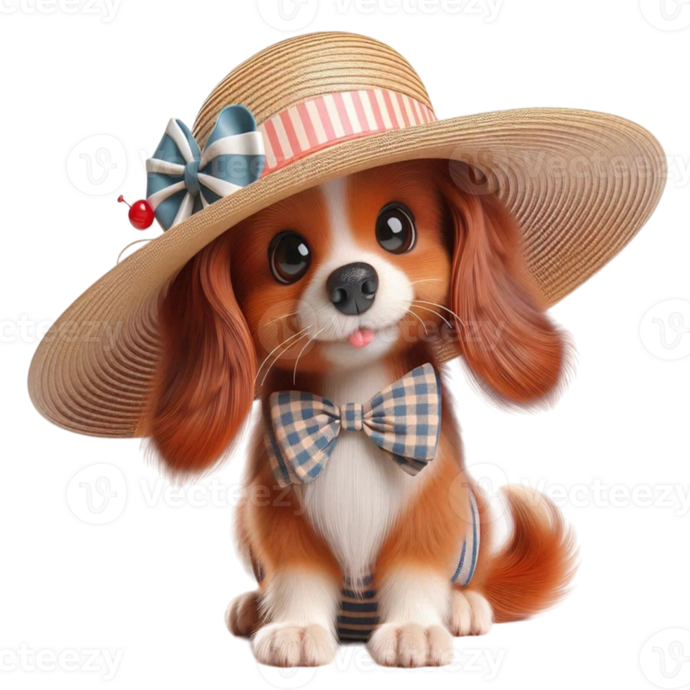 aigenerated dog wearing a hat and sitting png