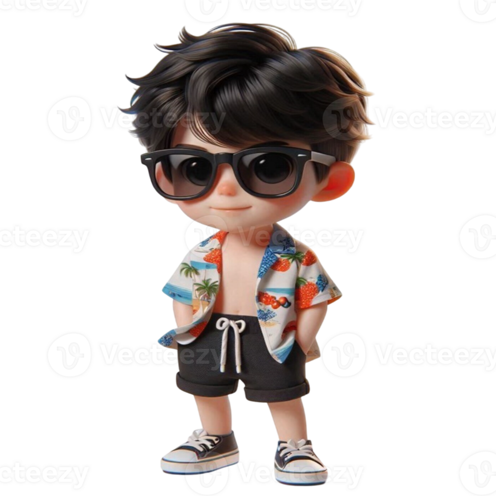 aigenerated boy wearing sunglasses and a shirt png