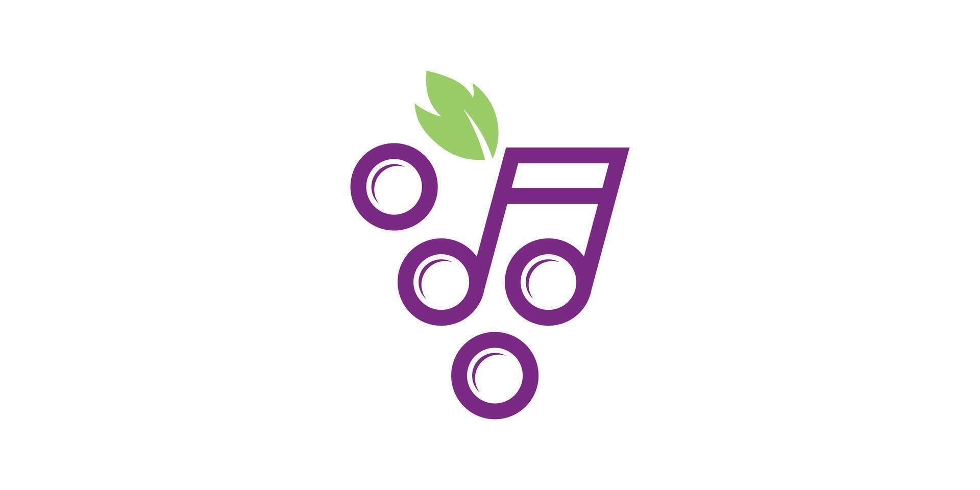 wine logo design and music notes, songs, fruit, wine, vine. logo design icon, , symbol, creative, idea. vector