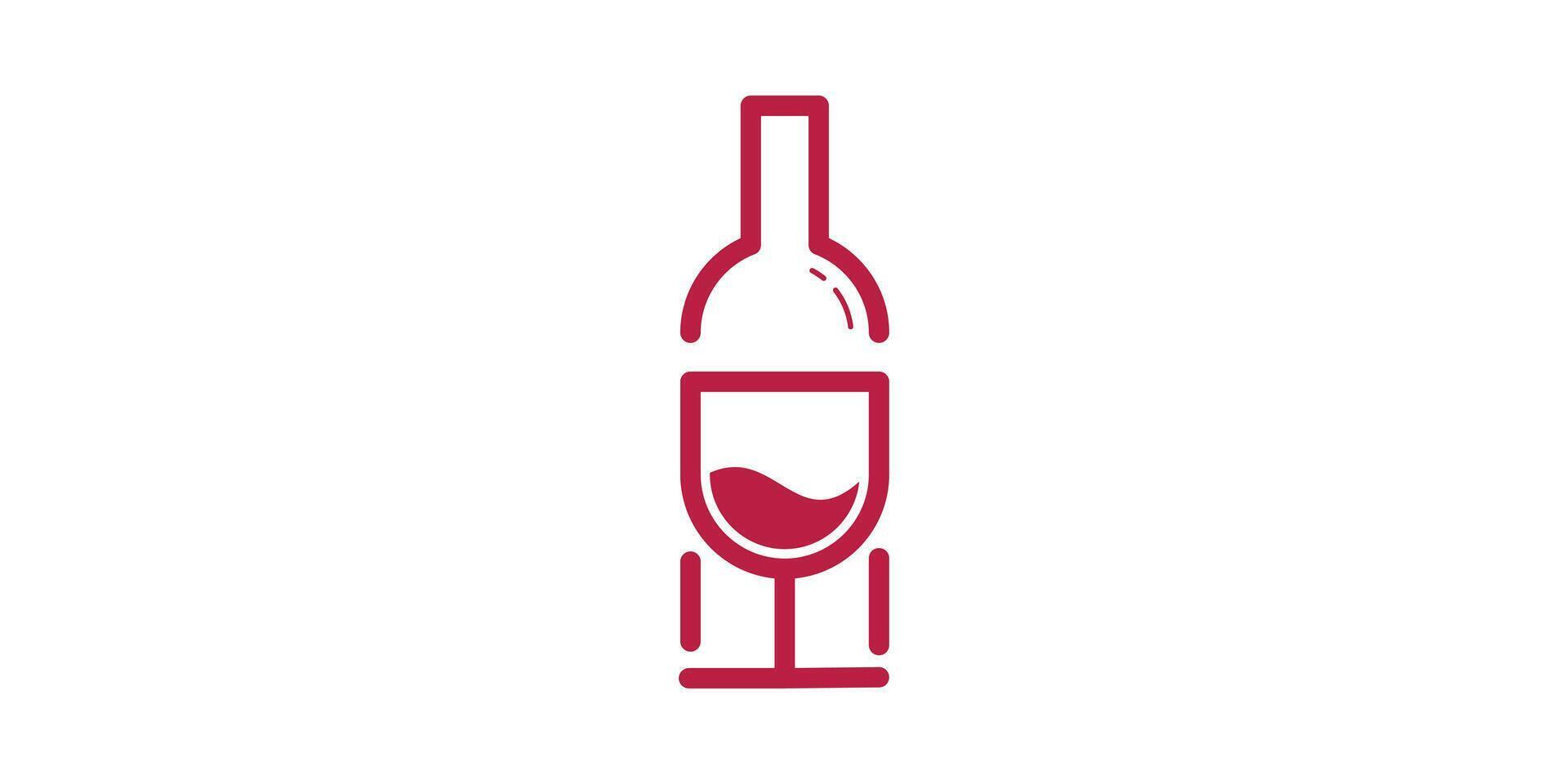 logo design for wine bottles and glasses, vine. logo design icon, symbol, creative, idea. vector