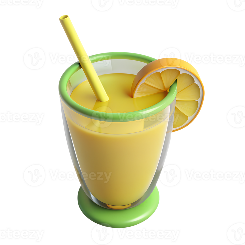 Glass of Orange Juice With a Straw png