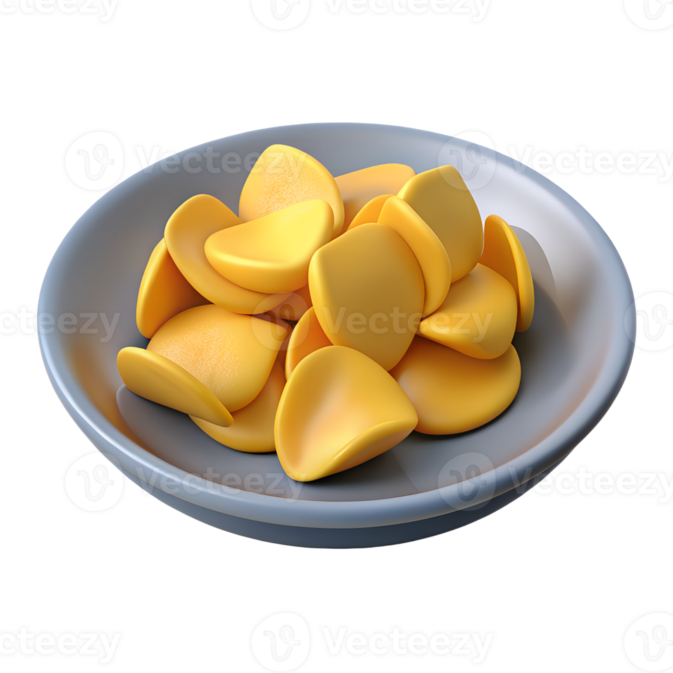 Pile of Crispy Potato Chips in a Gray Bowl png