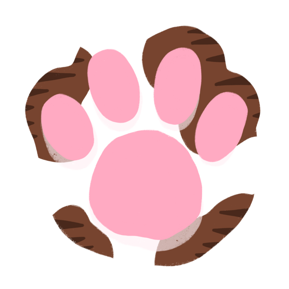 Cat Paw Cartoon illustration Brown Cat Paw Cow Cat Paw Tiger Cat Paw Tabby Cat Paw png