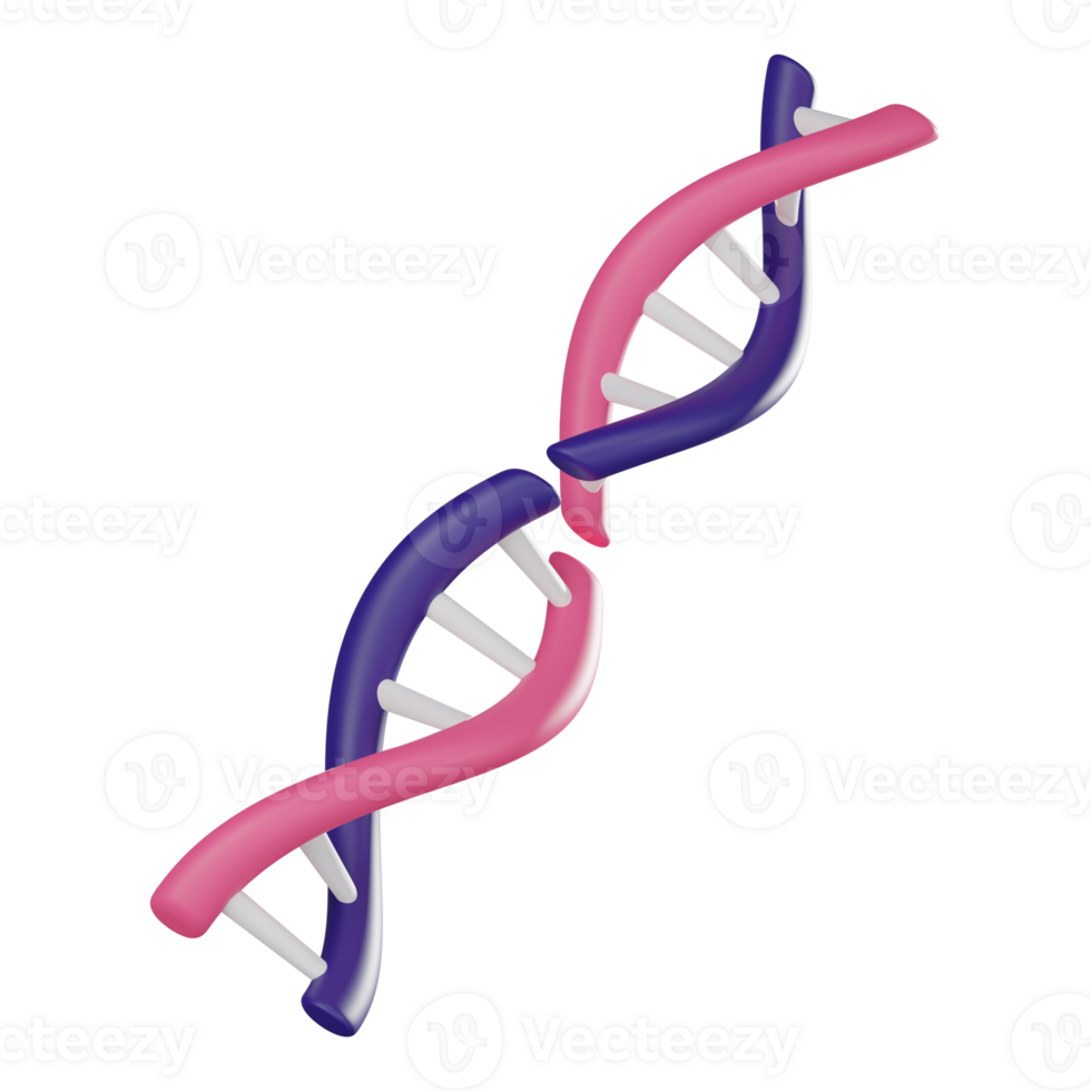 Scientific Medical Spiral Genetic DNA for Science and Research Projects. 3D render png