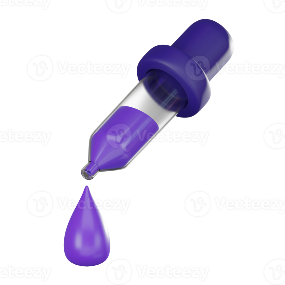 Scientific Research Essentials of Pipette Dropper. 3D Render png