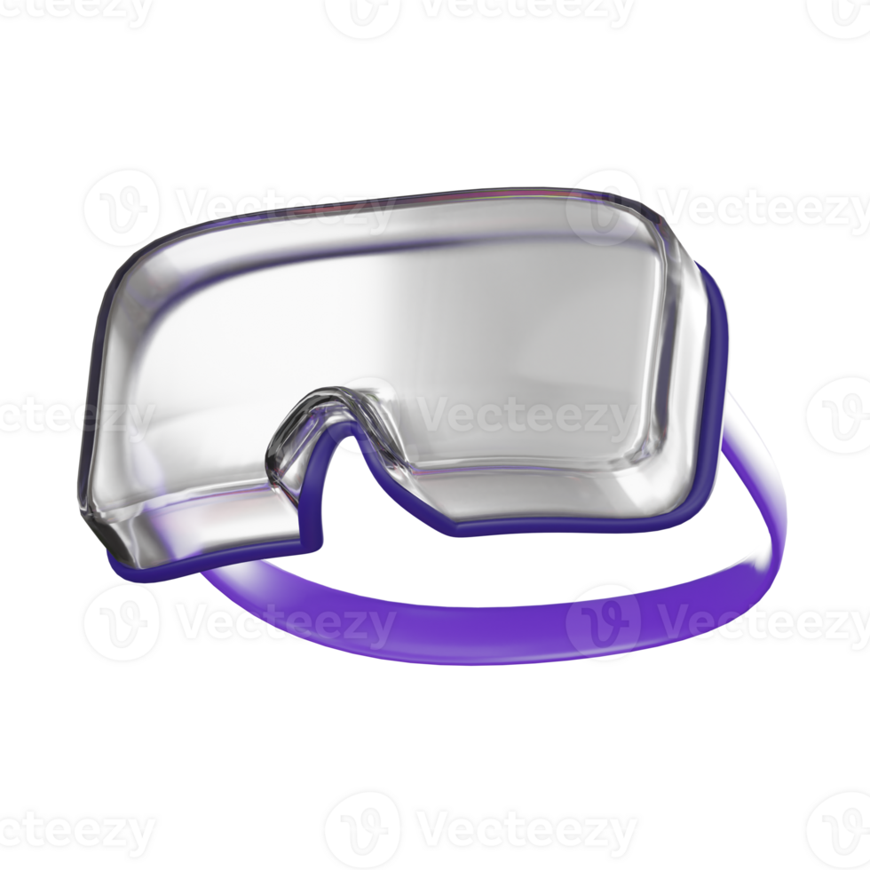 Protective Gear for Science of Safety Goggles for Laboratory Use. 3D Render png