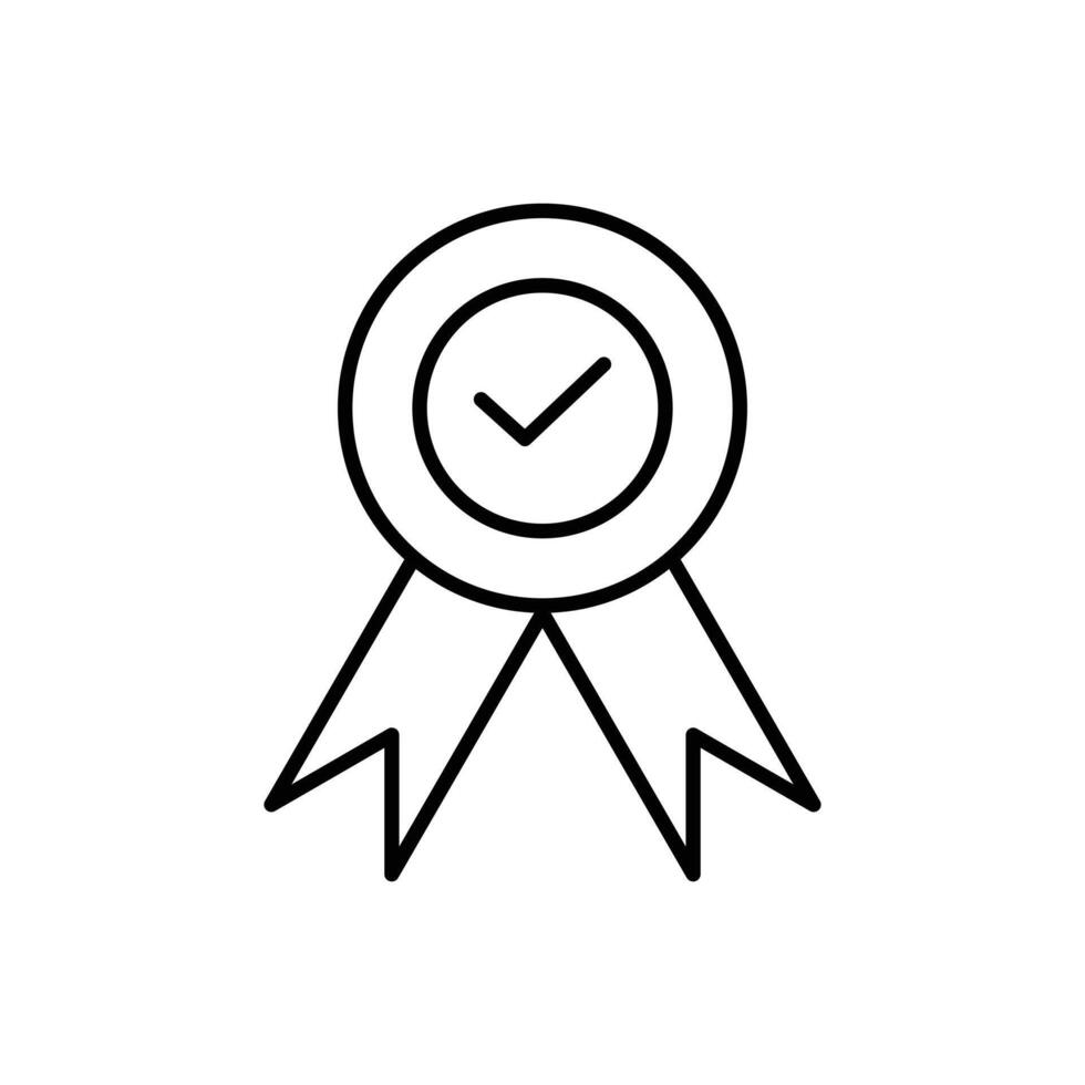 quality icon certified check design outline style vector