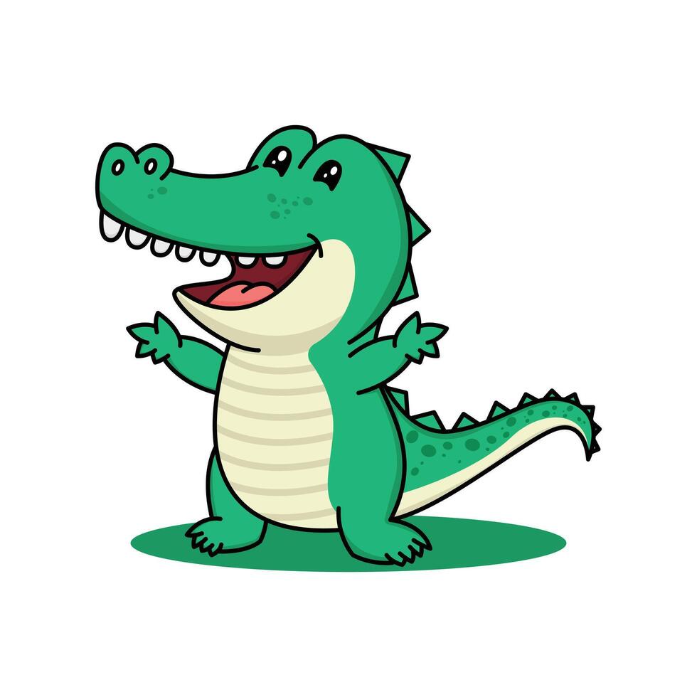 cartoon crocodile with a smile design template vector