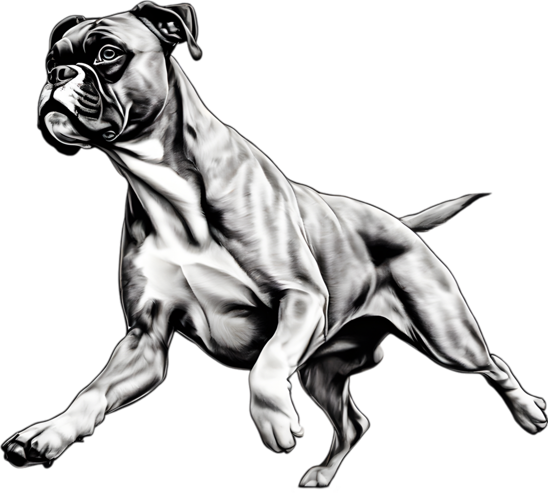 Adorable Boxer dog poses for a portrait. AI-Generated. png