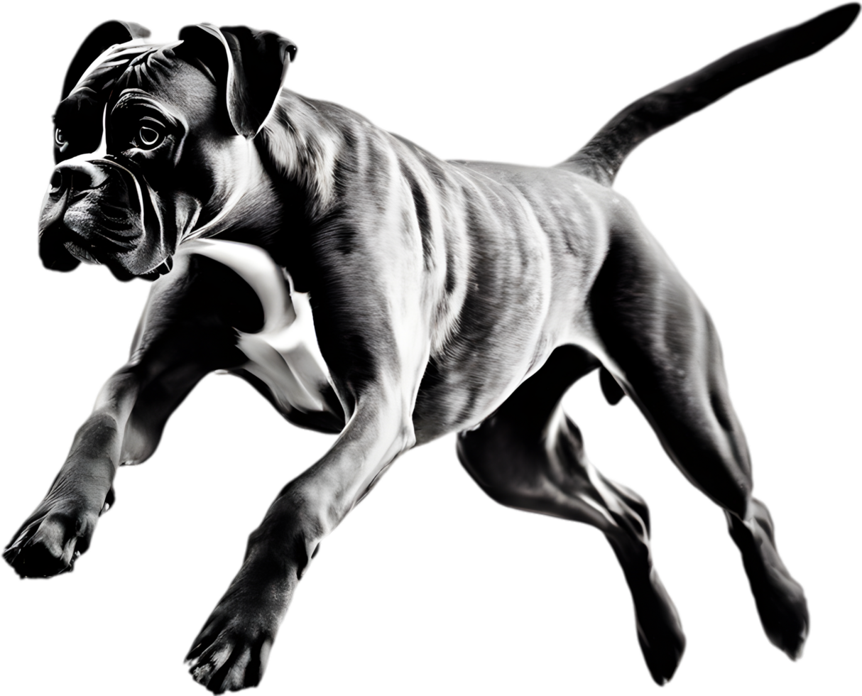 Adorable Boxer dog poses for a portrait. AI-Generated. png