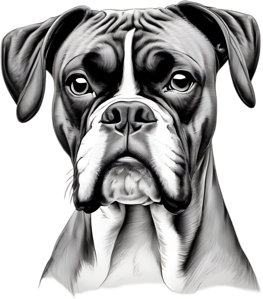 Adorable Boxer dog poses for a portrait. AI-Generated. png