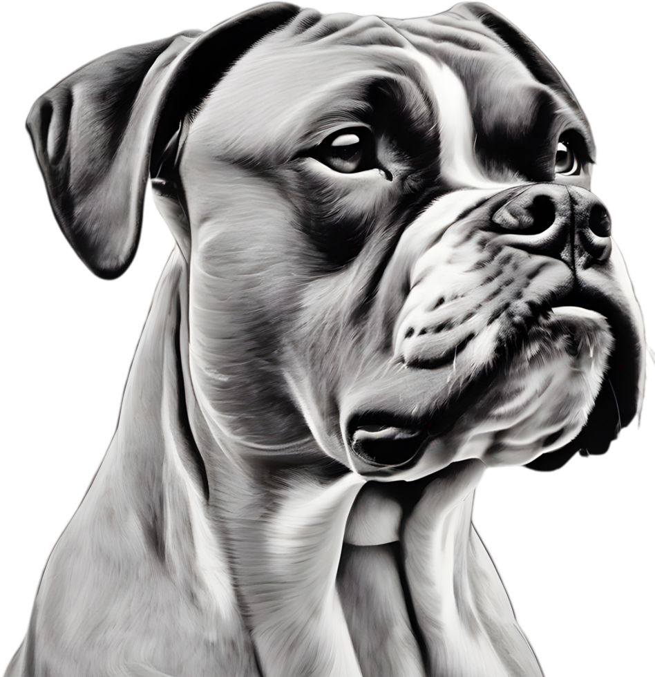 Adorable Boxer dog poses for a portrait. AI-Generated. png