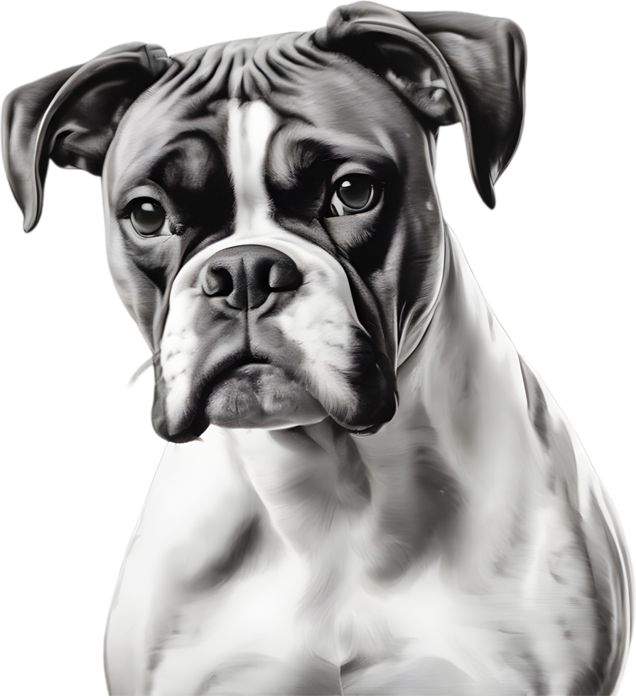 Adorable Boxer dog poses for a portrait. AI-Generated. png