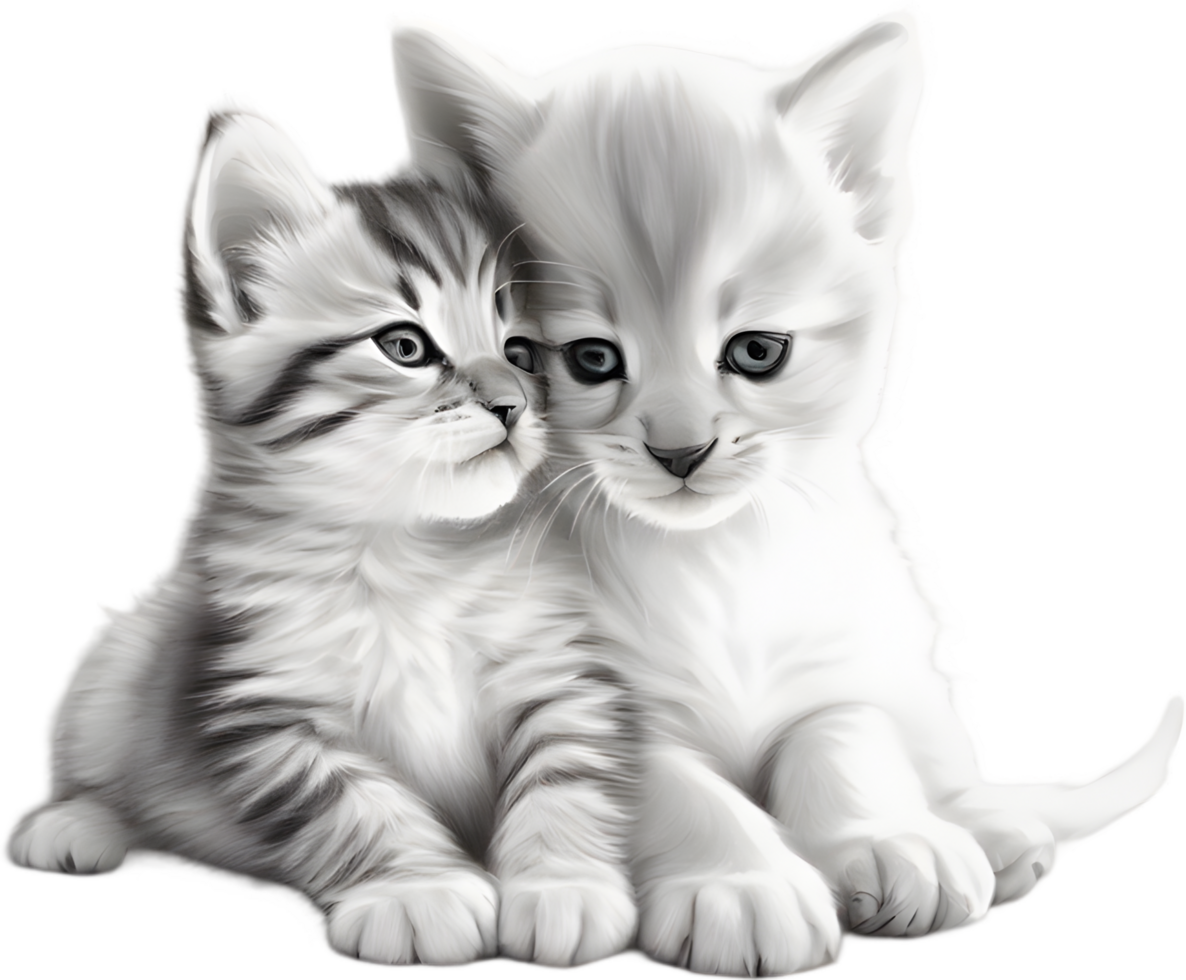 Kitten and puppy share a heartwarming cuddle. AI-Generated. 45945026 PNG