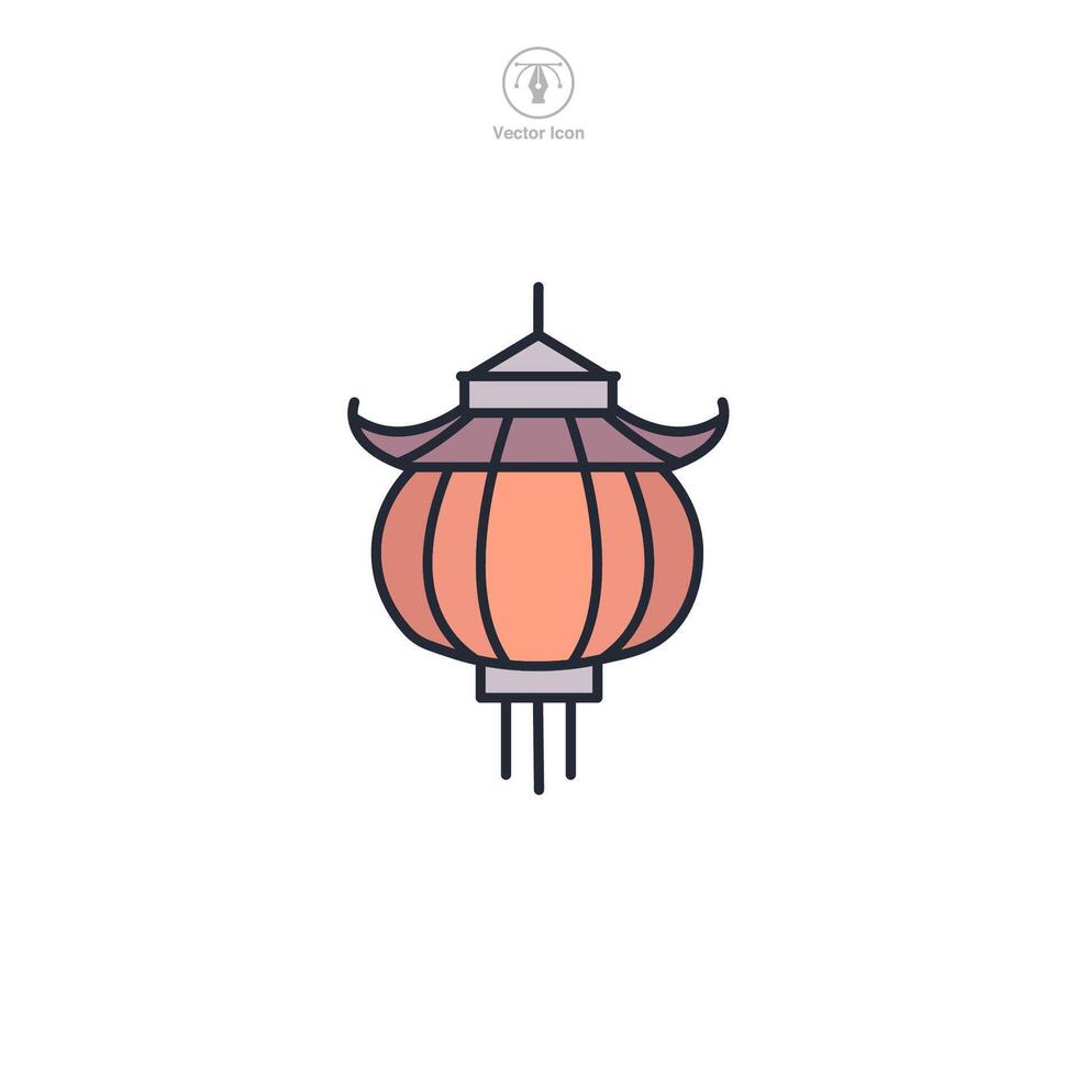 Chinese Lantern Icon theme symbol illustration isolated on white background vector
