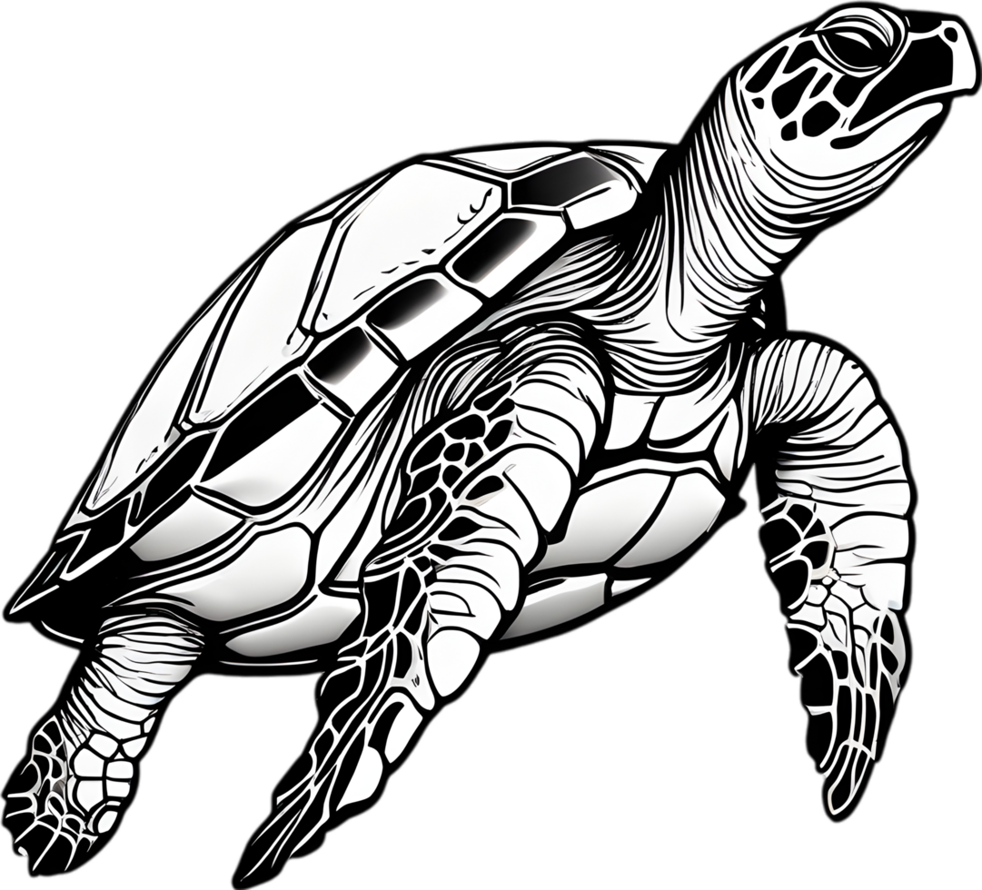 Majestic sea turtle glides in water. AI-Generated. png