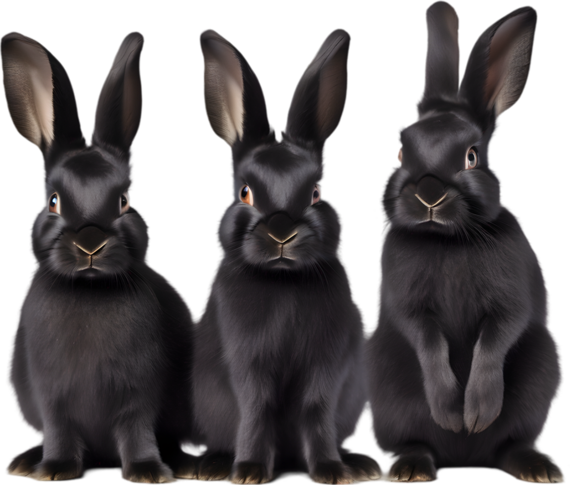 Adorable rabbit family poses for a portrait. AI-Generated. png