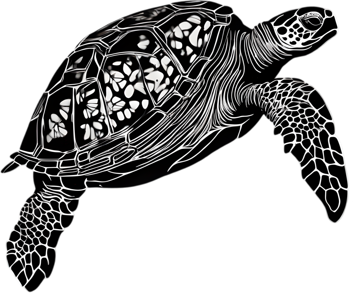Majestic sea turtle glides in water. AI-Generated. png